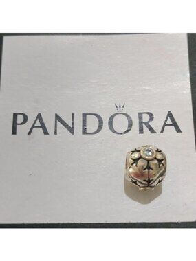 Pandora Snowflake Charm Aqua Cubic Zirconia #790367CZA Retired ALE 925